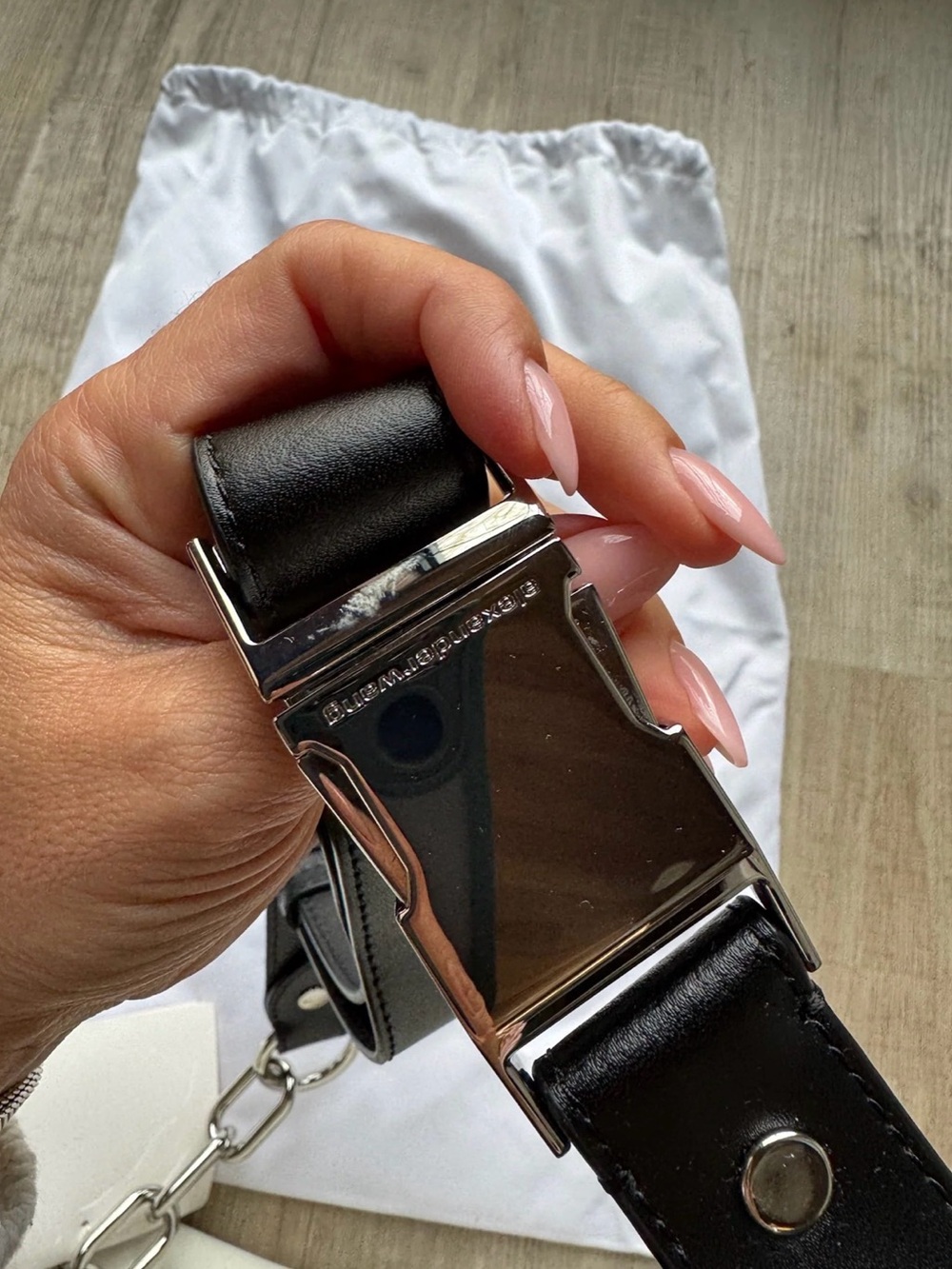 Alexander Wang White Leather Belt Bag with Black Strap - Picture 3 of 3